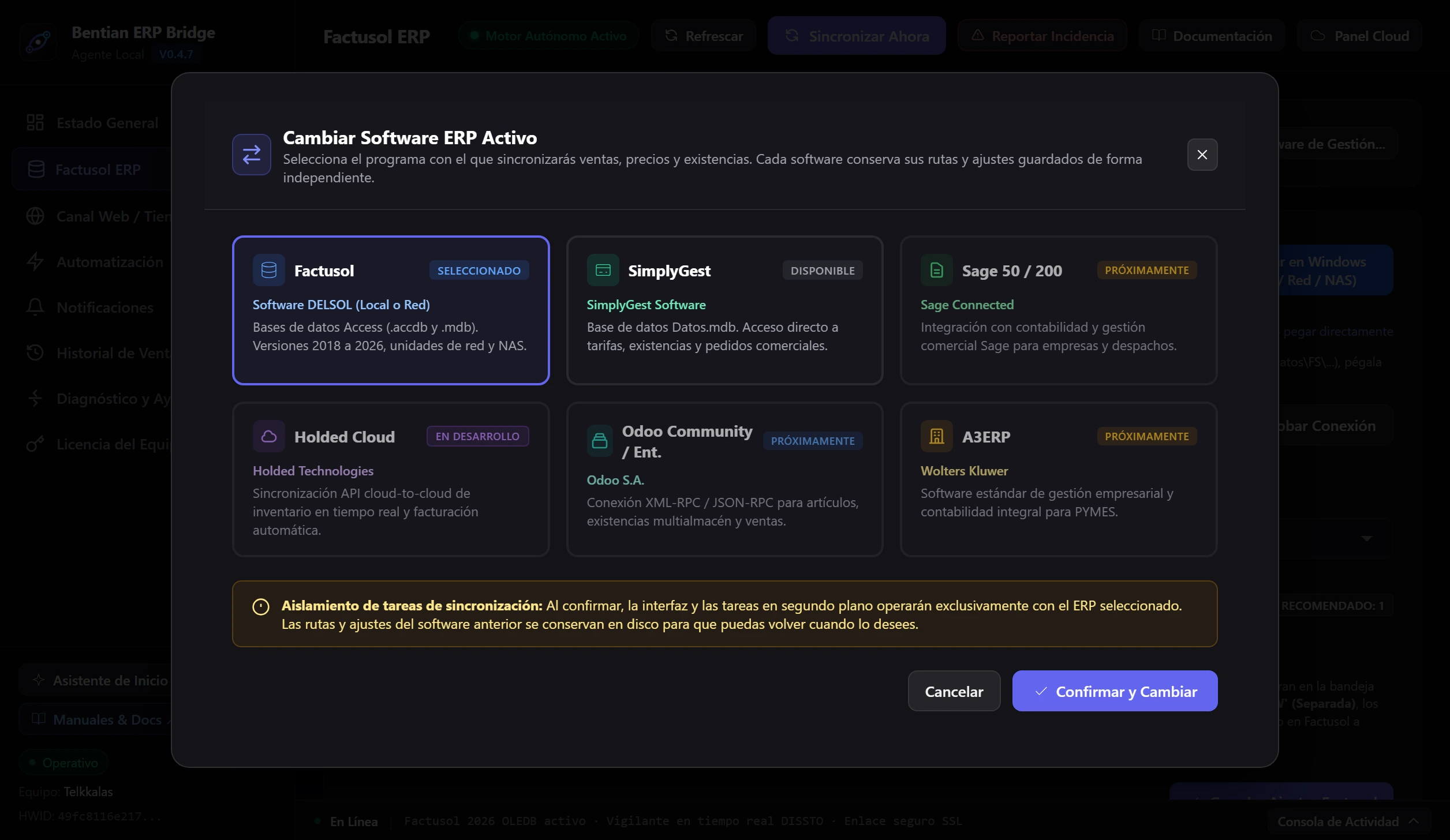 Selector Multi-ERP